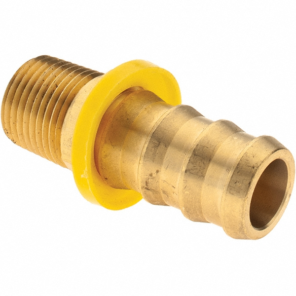 Value Collection Barbed Push-On Hose Male Connector: 1/2" NPTF, Brass - 2750003230
