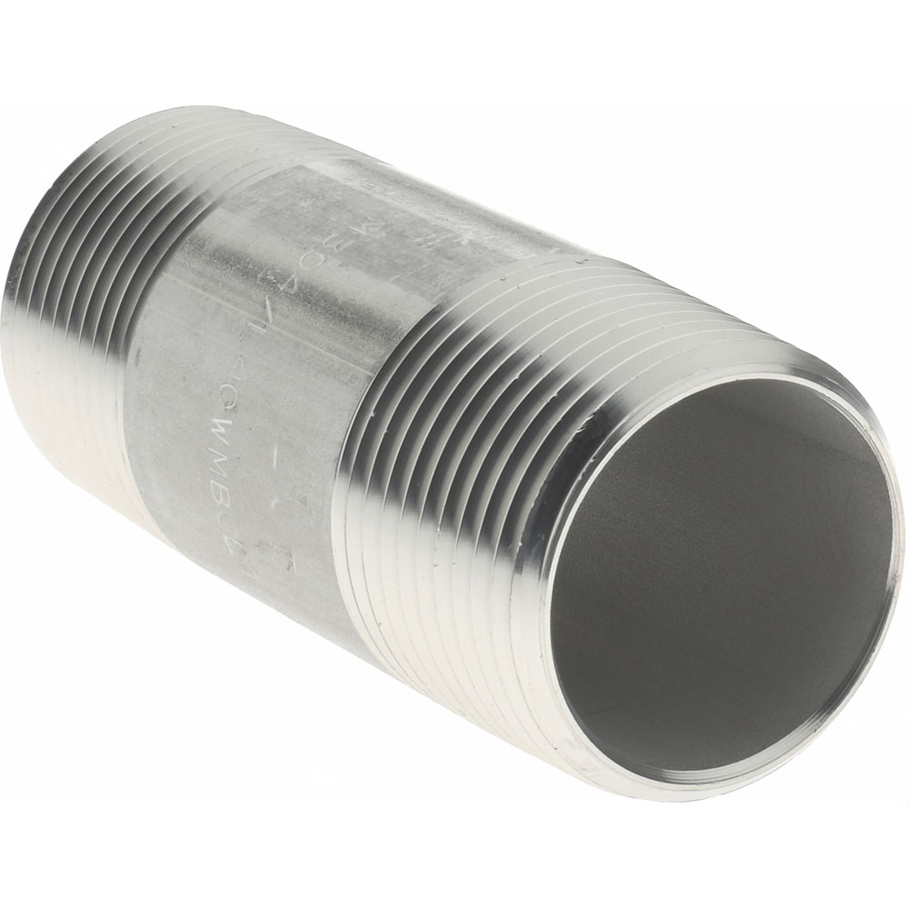 Merit Brass Stainless Steel Pipe Nipple: 1" Pipe, Grade 304 & 304L - 4016-300