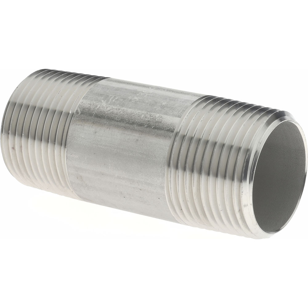 Merit Brass Stainless Steel Pipe Nipple: 1" Pipe, Grade 304 & 304L - 4016-300