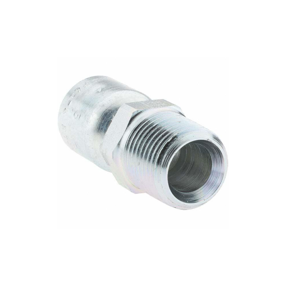 Parker Hydraulic Hose MPT Fitting: 0.25" ID, 4 mm, 1/2-14 - 10143-8-4