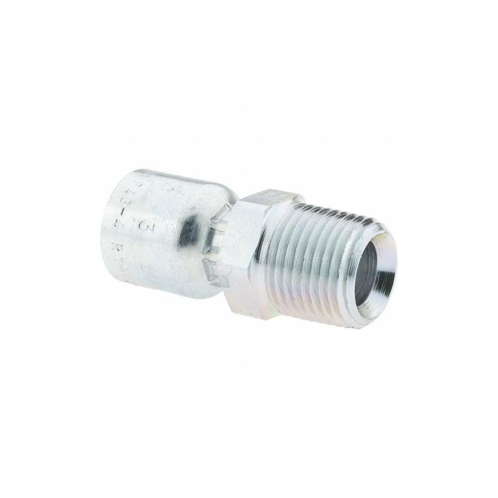 Parker Hydraulic Hose MPT Fitting: 0.25" ID, 4 mm, 1/2-14 - 10143-8-4