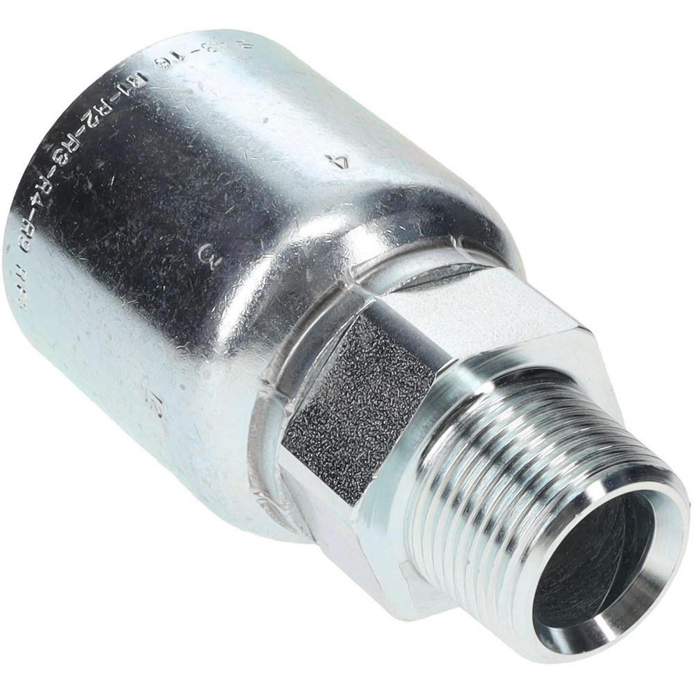 Parker Hydraulic Hose MPT Fitting: 0.25" ID, 4 mm, 1/2-14 - 10143-8-4