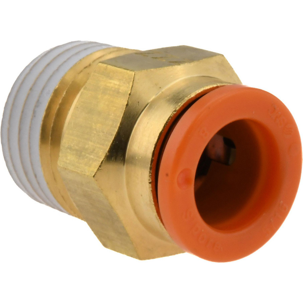 SMC PNEUMATICS Push-to-Connect Push-to-Connect Fitting: Connector, NPT, 5/16" OD - KQ2H09-35AS