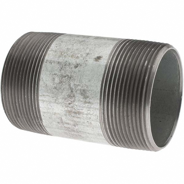 Value Collection Galvanized Pipe Nipple: 2", 3-1/2" Long, Schedule 40, Steel - BD--13249-1