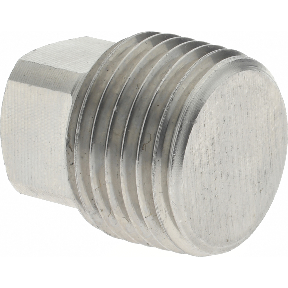 Merit Brass Pipe Square Head Plug: 1/2", 304 & 304L Stainless Steel - 3417D-08
