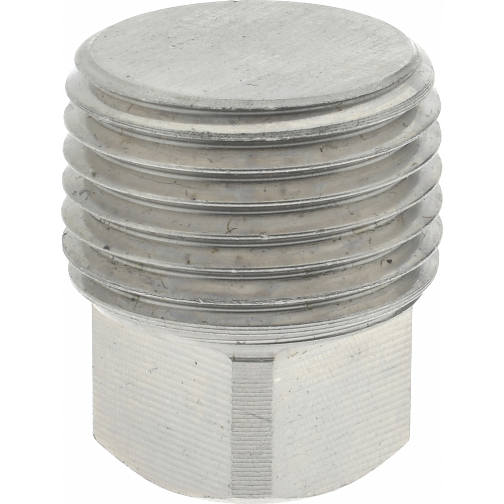 Merit Brass Pipe Square Head Plug: 1/2", 304 & 304L Stainless Steel - 3417D-08