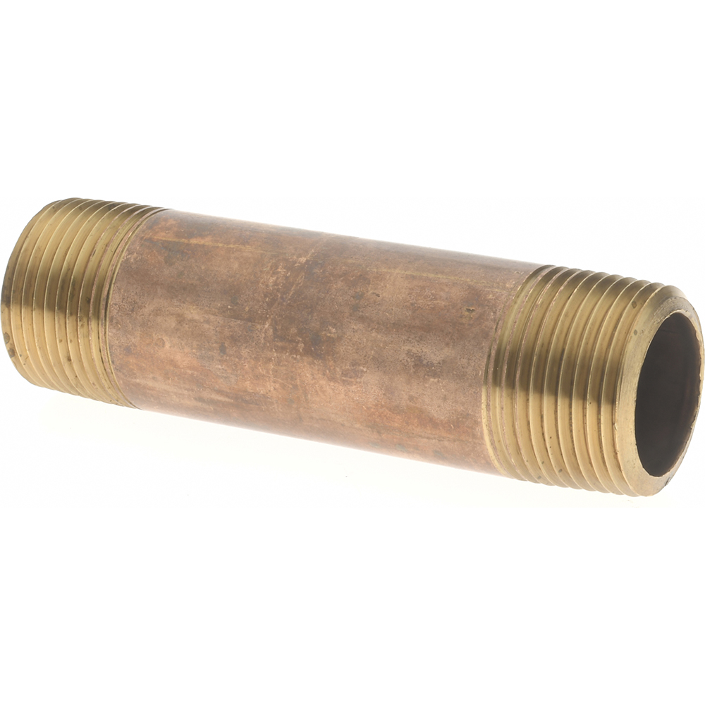 Merit Brass Brass Pipe Nipple: Threaded on Both Ends, 3-1/2" OAL, 3/4" NPT - 2112-350