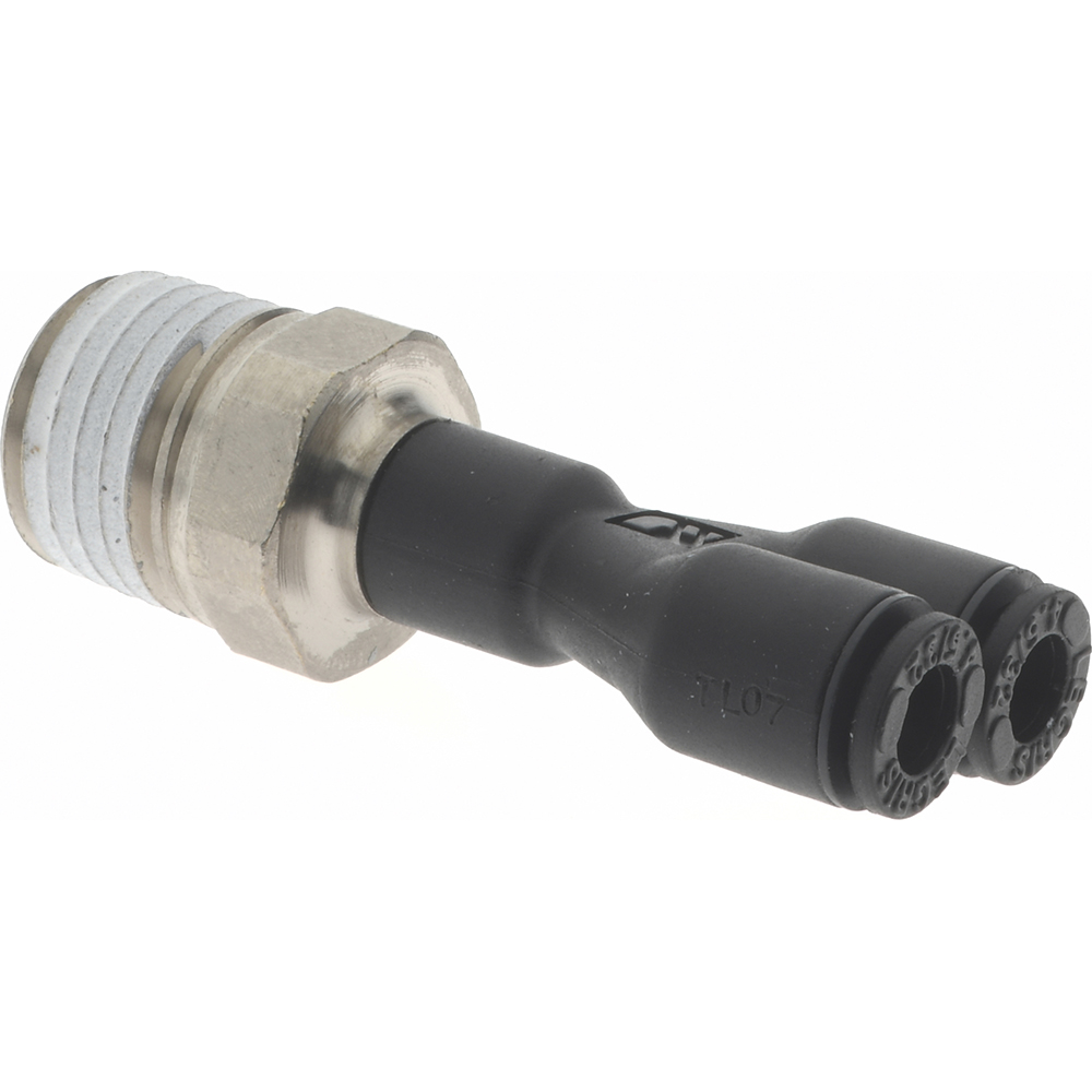 Legris Push-to-Connect Fitting: Y Connector, NPT, 1/4" OD - 3148 56 11