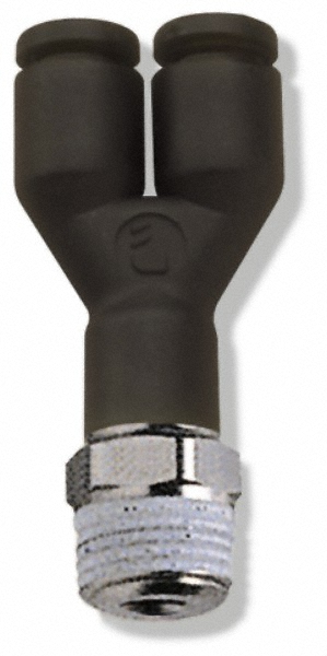 Legris Push-to-Connect Fitting: Y Connector, NPT, 1/4" OD - 3148 56 11