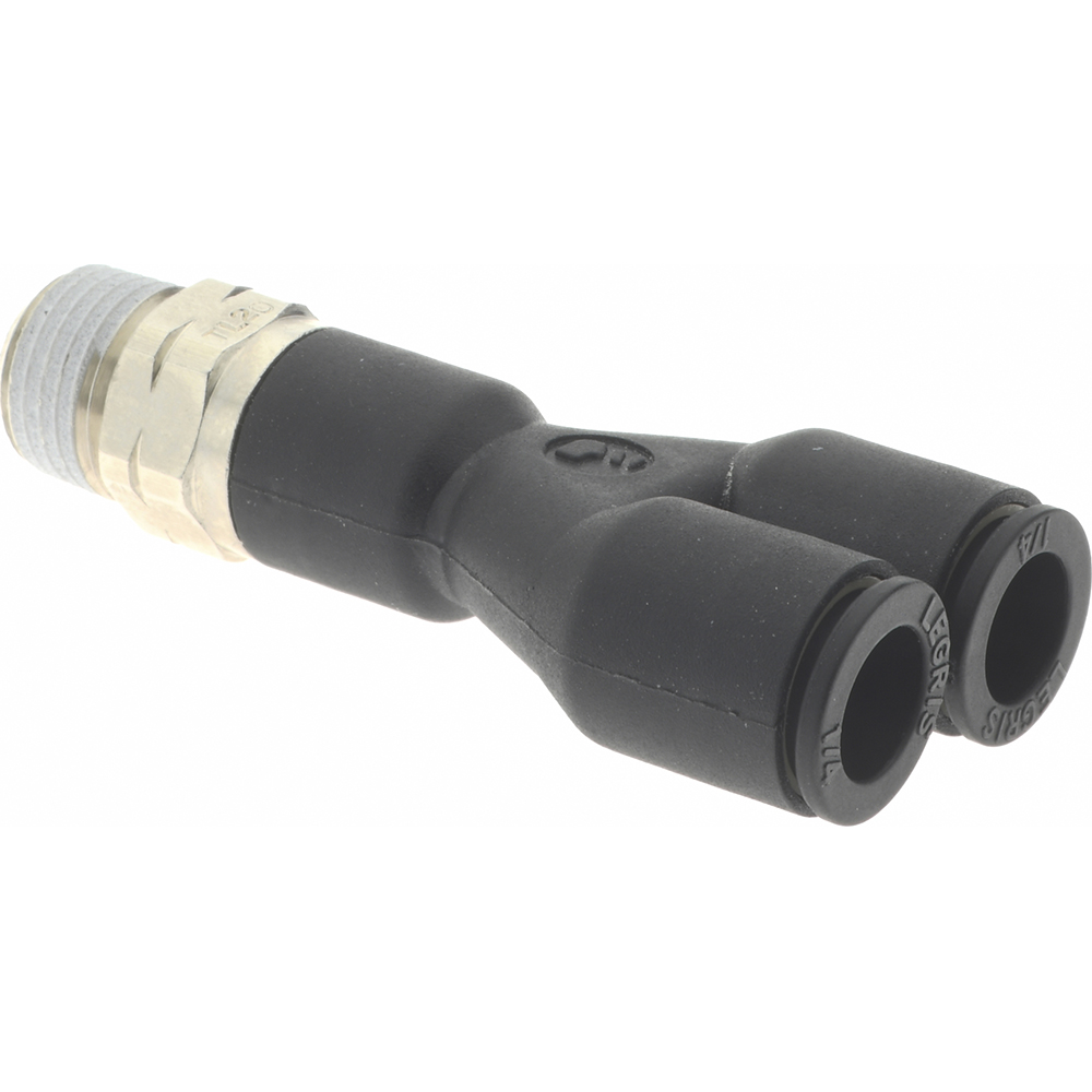 Legris Push-to-Connect Fitting: Y Connector, NPT, 1/4" OD - 3148 56 11