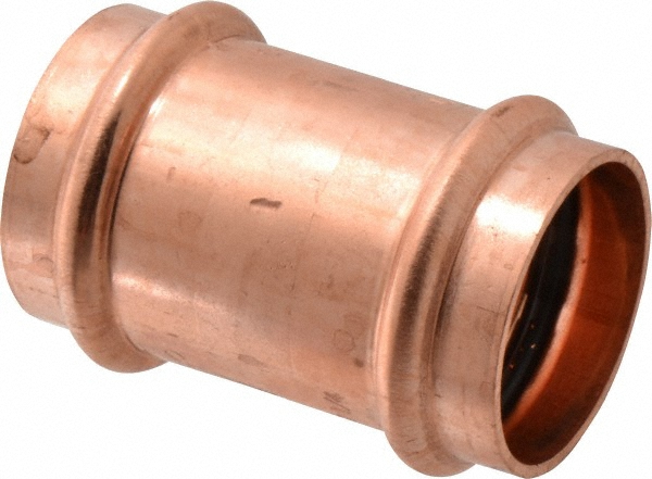 NIBCO Wrot Copper Pipe Coupling: 2-1/2" Fitting, P x P, Press Fitting, Lead Free - 9020700PC