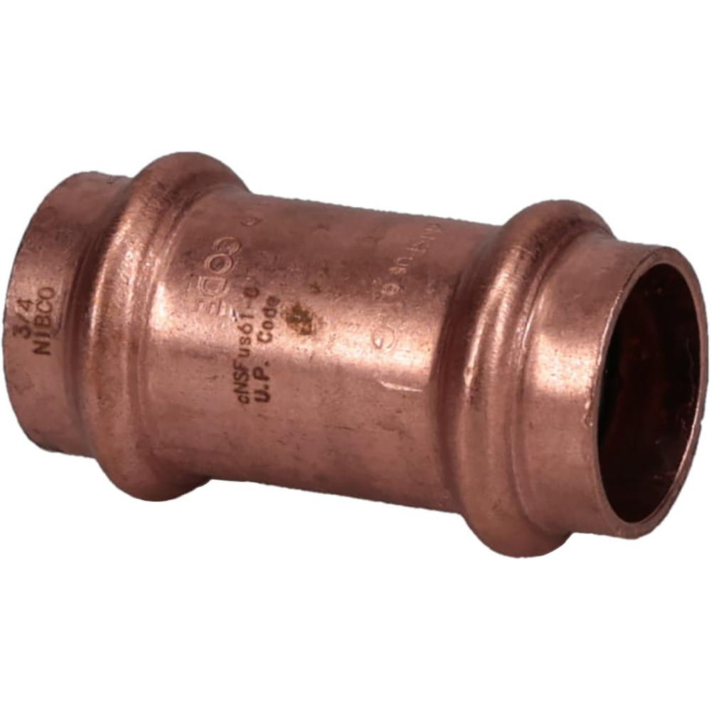 NIBCO Wrot Copper Pipe Coupling: 2-1/2" Fitting, P x P, Press Fitting, Lead Free - 9020700PC