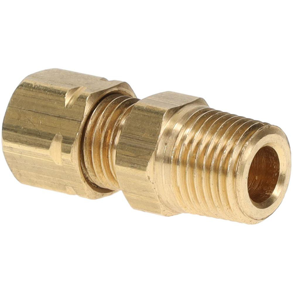 Parker Compression Tube Male Connector: 1/8-27, 1/8" Tube OD, Compression x MNPTF - 68C-2-2