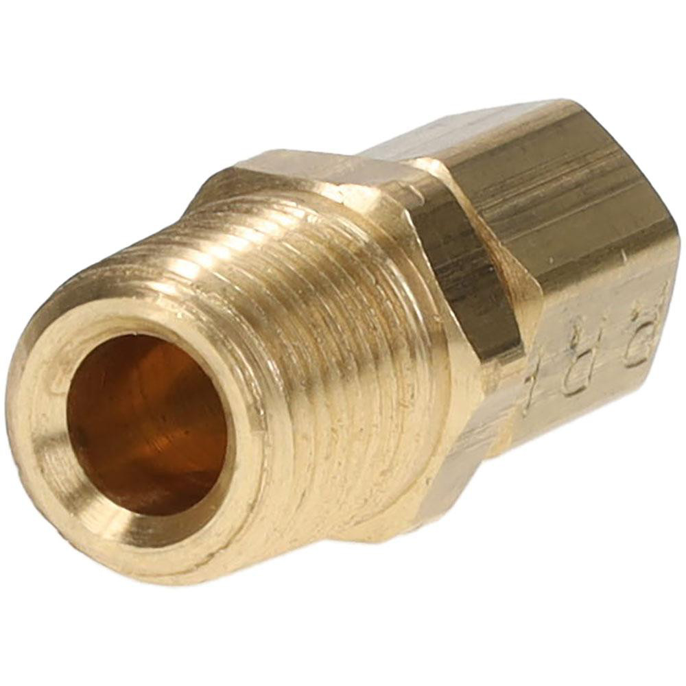 Parker Compression Tube Male Connector: 1/8-27, 1/8" Tube OD, Compression x MNPTF - 68C-2-2