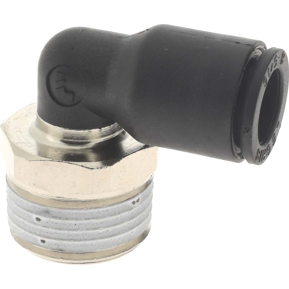 SMC PNEUMATICS Push-to-Connect Push-to-Connect Fitting: Elbow, BSPT, 8.00 mm OD - KQ2L08-03AS