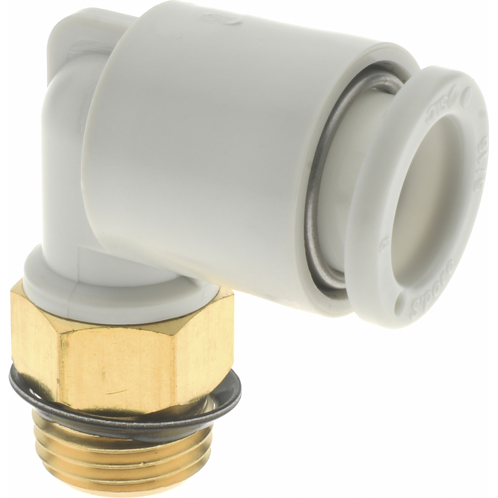 SMC PNEUMATICS Push-to-Connect Push-to-Connect Fitting: Elbow, BSPT, 8.00 mm OD - KQ2L08-03AS