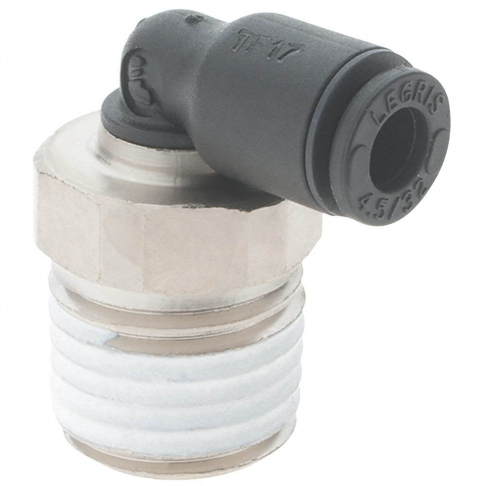 Parker Push-to-Connect Tube x MNPT Fitting: Male Elbow, NPT, 5/32" OD - KP23968