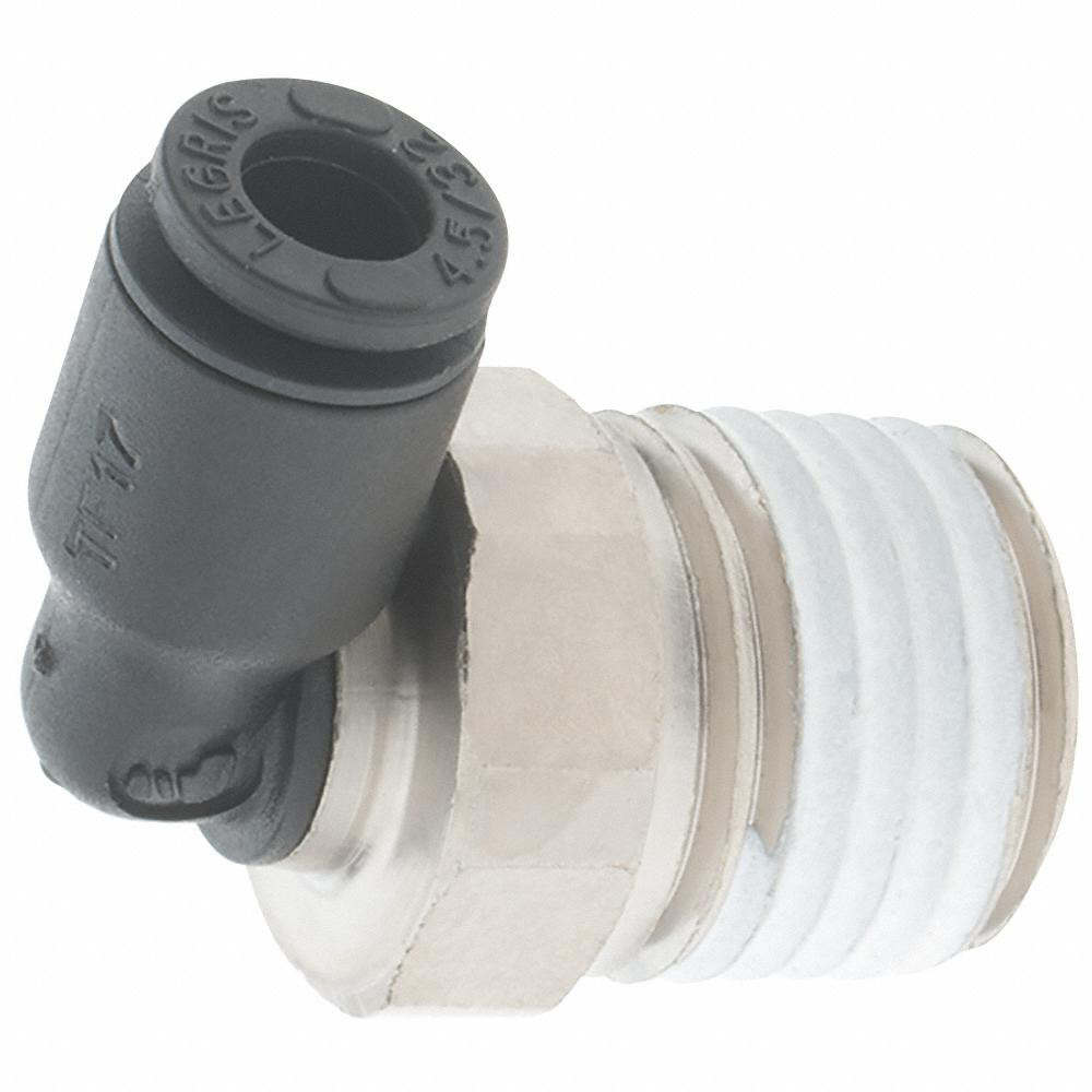 Parker Push-to-Connect Tube x MNPT Fitting: Male Elbow, NPT, 5/32" OD - KP23968