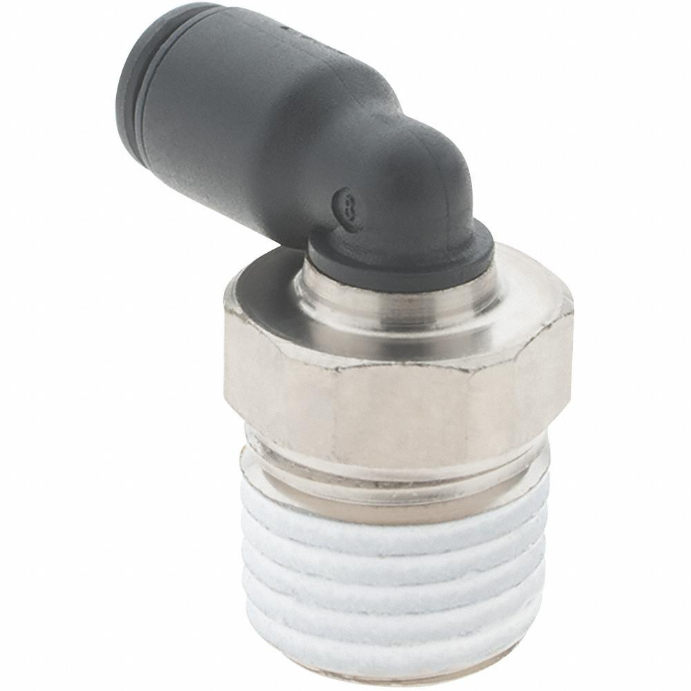 Parker Push-to-Connect Tube x MNPT Fitting: Male Elbow, NPT, 5/32" OD - KP23968