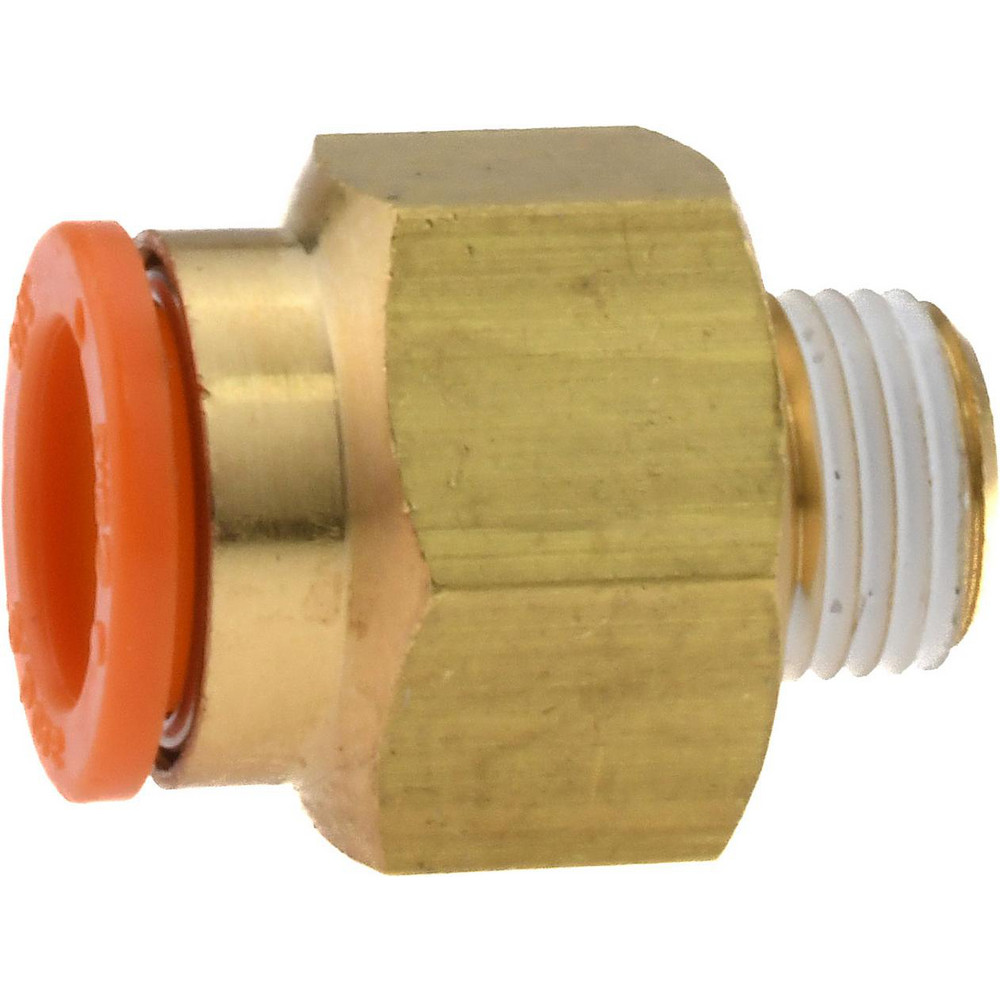 SMC PNEUMATICS Push-to-Connect Push-to-Connect Fitting: Connector, NPT, 3/8" OD - KQ2H11-34AS