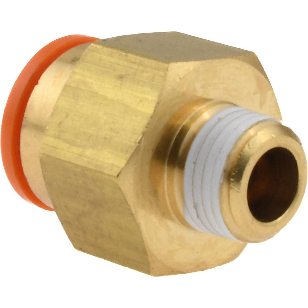SMC PNEUMATICS Push-to-Connect Push-to-Connect Fitting: Connector, NPT, 3/8" OD - KQ2H11-34AS