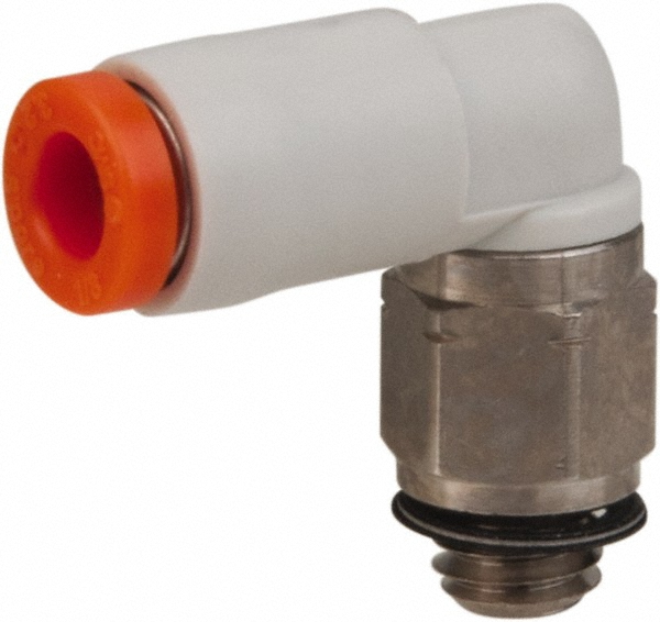 SMC PNEUMATICS Push-to-Connect Push-to-Connect Fitting: Elbow, #10-32 Thread, UNF, 1/4" OD - KQ2L07-32A
