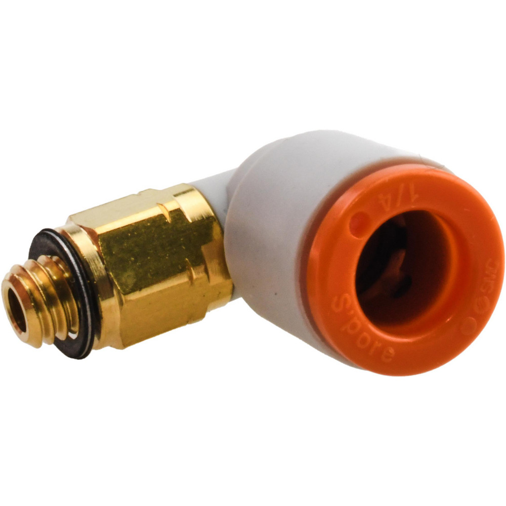 SMC PNEUMATICS Push-to-Connect Push-to-Connect Fitting: Elbow, #10-32 Thread, UNF, 1/4" OD - KQ2L07-32A