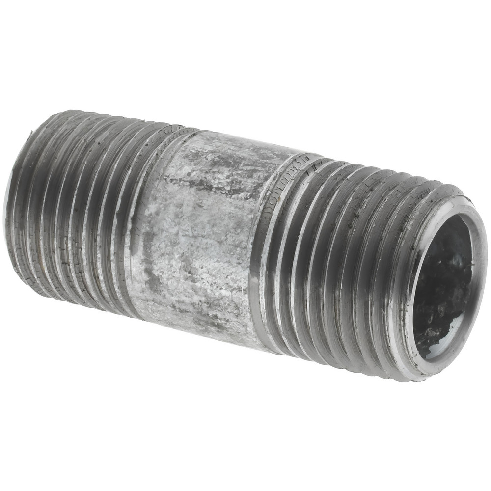 Value Collection Galvanized Pipe Nipple: 3/8", 5-1/2" Long, Schedule 40, Steel - NG03055