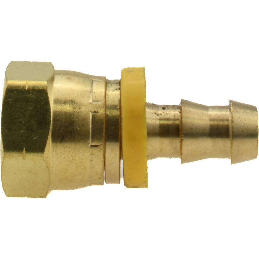 CerroBrass Barbed Push-On Hose Female Connector: 3/4" UNF, Brass, 3/8" Barb - 30233