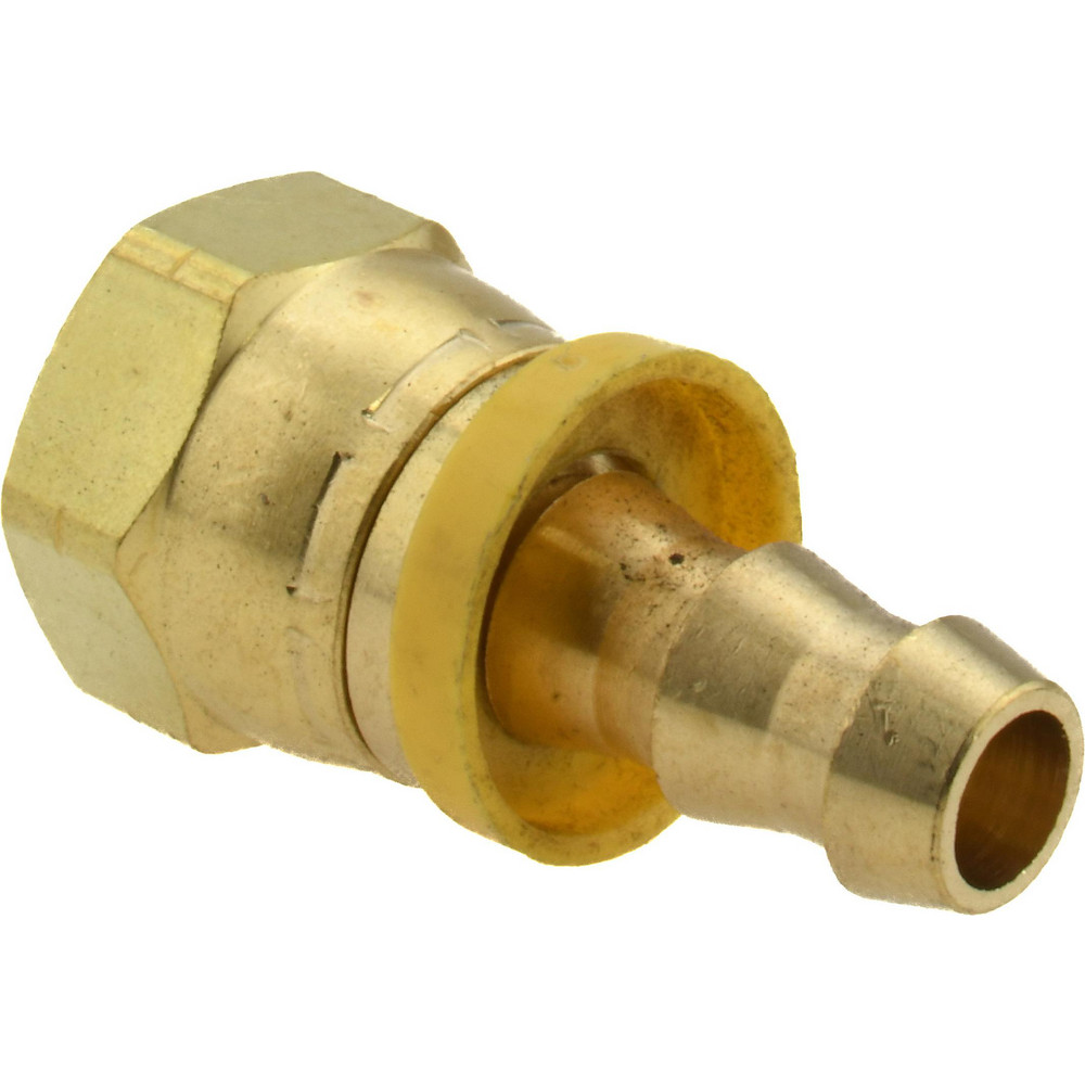 CerroBrass Barbed Push-On Hose Female Connector: 3/4" UNF, Brass, 3/8" Barb - 30233