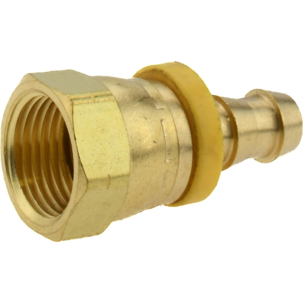 CerroBrass Barbed Push-On Hose Female Connector: 3/4" UNF, Brass, 3/8" Barb - 30233