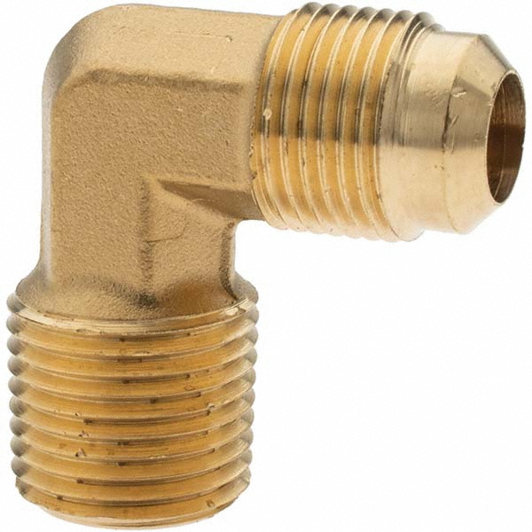Parker Flared Tube 90 Deg Male Elbow: 3/8" OD, 1/2-14 Thread, 45 deg Flared Angle - -11027-5