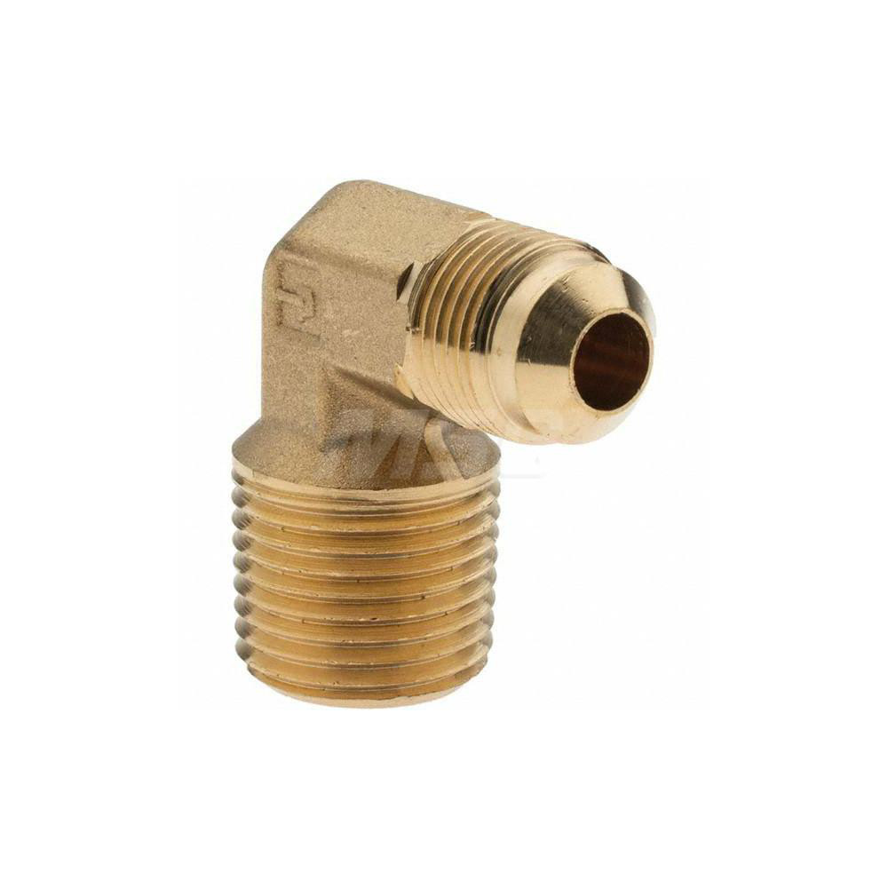 Parker Flared Tube 90 Deg Male Elbow: 3/8" OD, 1/2-14 Thread, 45 deg Flared Angle - -11027-5
