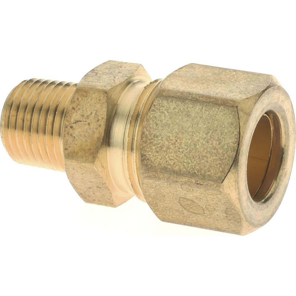 CerroBrass Compression Tube Male Elbow: 9/16-24, 3/8" Tube OD, Compression x MNPT - 18232