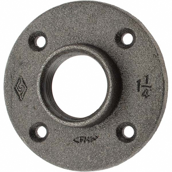 Anvil 1-1/4" Pipe, 4" OD, 13/16" Hub Length, Black Floor Pipe Flange - 0310105606