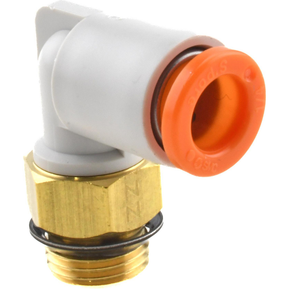 SMC PNEUMATICS Push-to-Connect Push-to-Connect Fitting: Plug-In Reducer Elbow, 1/4" OD - KQ2L07-11A