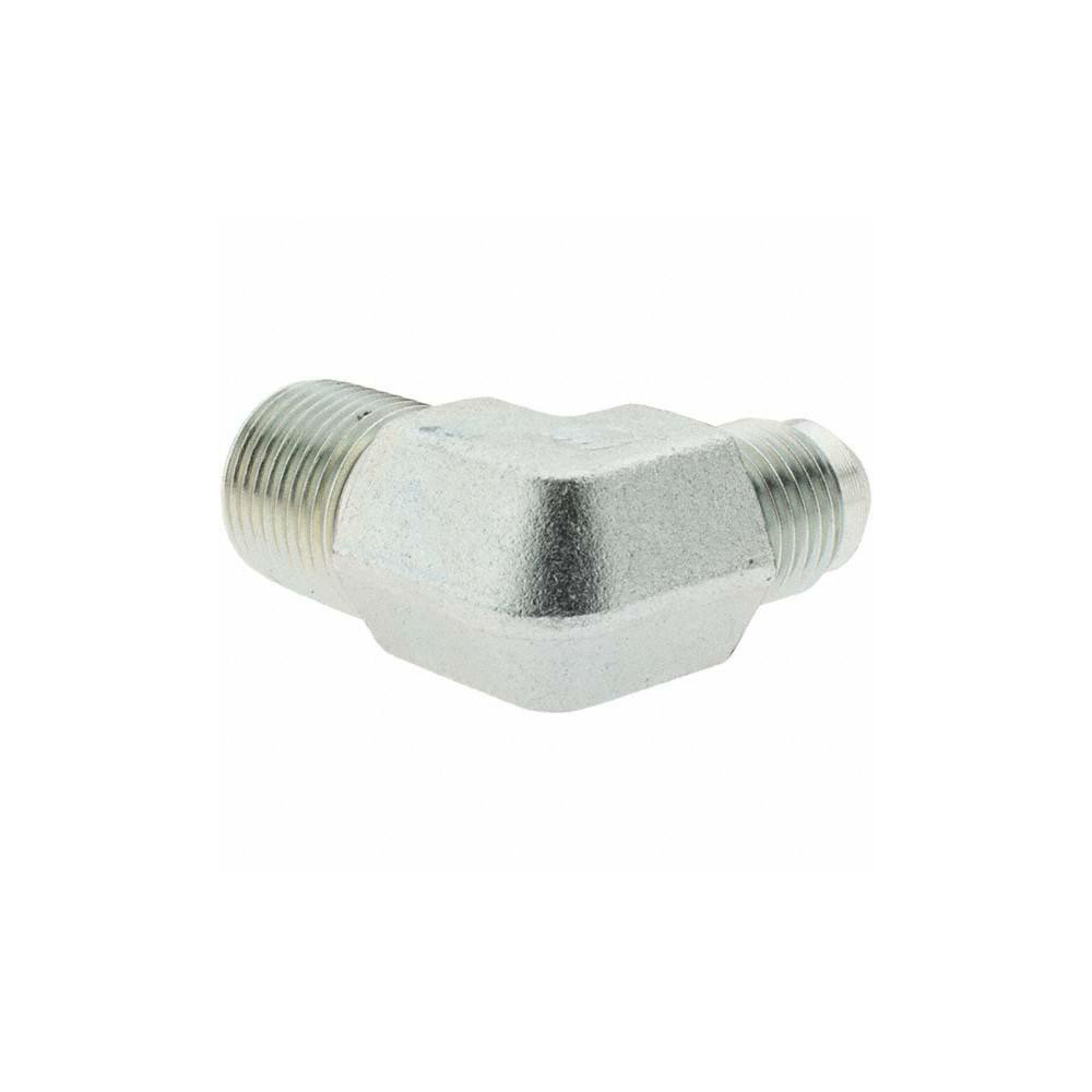 Brennan Steel Flared Tube 90 Deg Elbow: 3/8" OD, 9/16-18 x 3/8-18 Thread, 37 deg Flared Angle - 10331