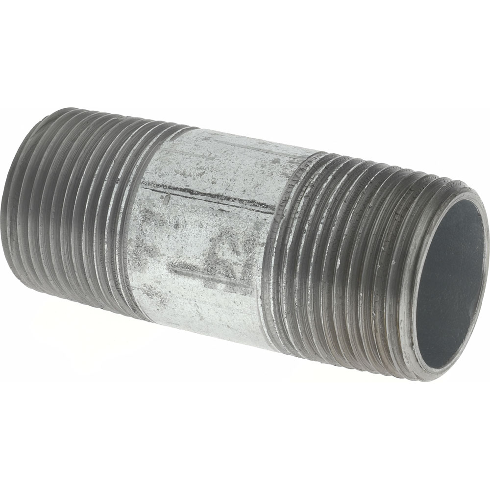 Value Collection Galvanized Pipe Nipple: 1", 8" Long, Schedule 40, Steel - NG06080