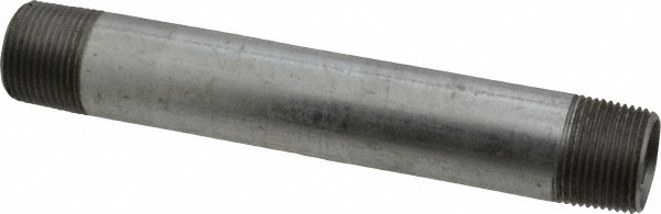 Value Collection Galvanized Pipe Nipple: 1", 8" Long, Schedule 40, Steel - NG06080