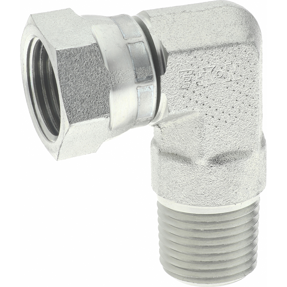 Weatherhead Industrial Pipe 90 ° Elbow Adapter: 1/2-14 Female Thread, 1/2-14 Male Thread, FNPSM x MNPT - 2047-8-8S
