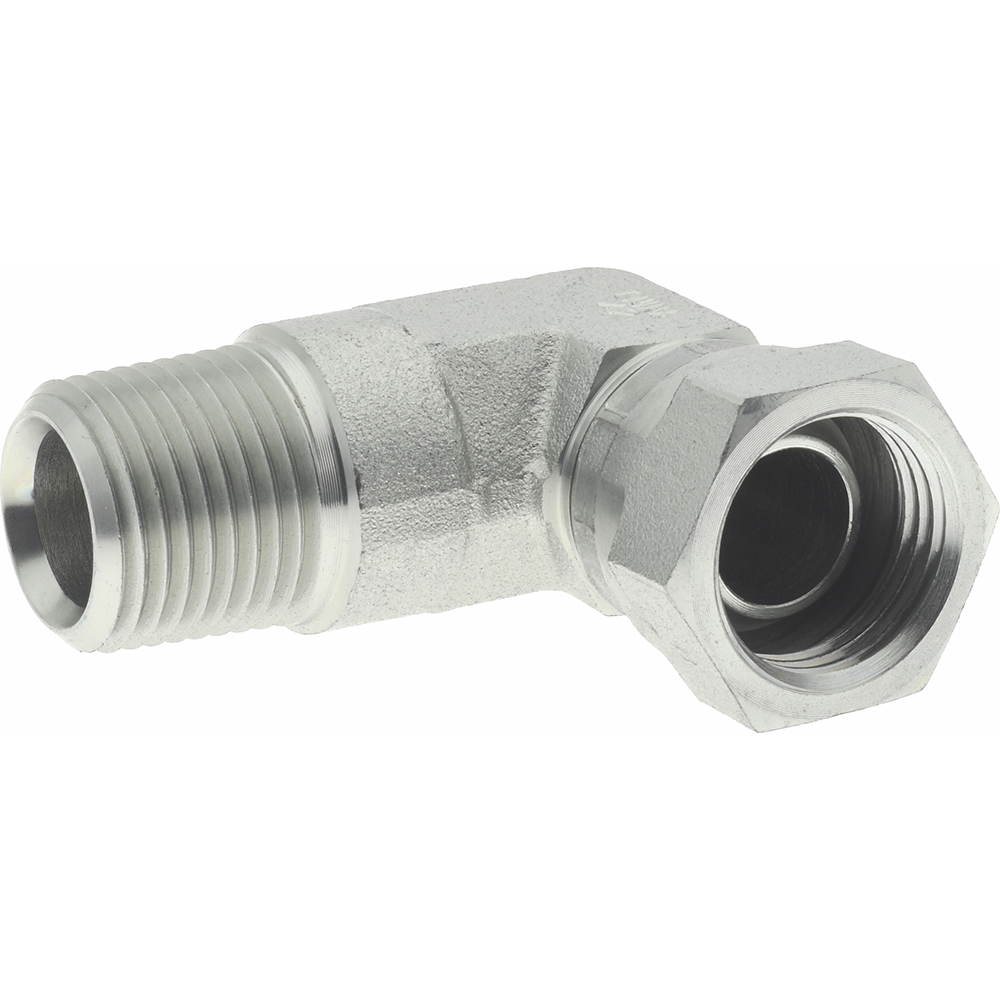 Weatherhead Industrial Pipe 90 ° Elbow Adapter: 1/2-14 Female Thread, 1/2-14 Male Thread, FNPSM x MNPT - 2047-8-8S