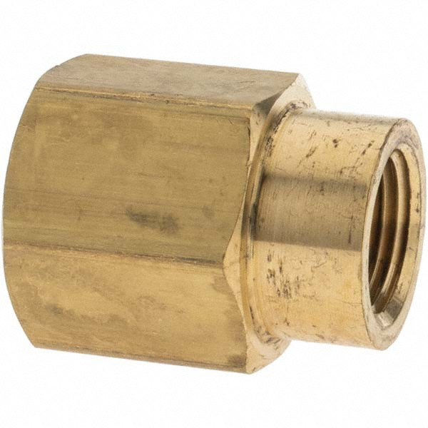 Parker Industrial Pipe Coupling: 3/8 x 1/4" Female Thread, FNPTF - 208P-6-4