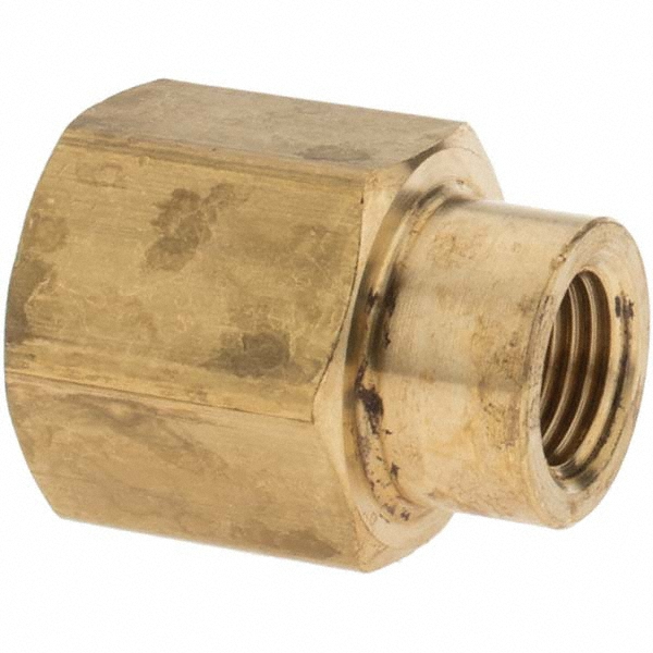 Parker Industrial Pipe Coupling: 3/8 x 1/4" Female Thread, FNPTF - 208P-6-4