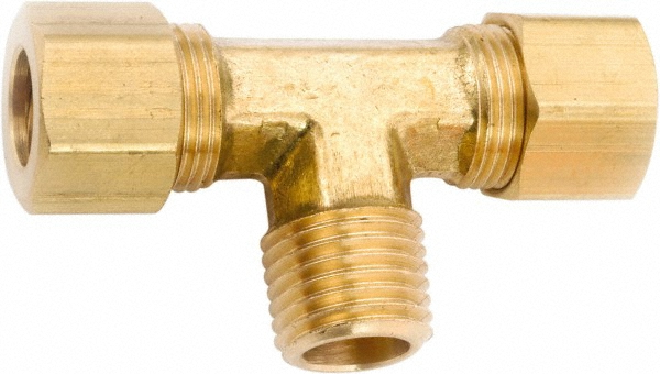 ANDERSON METALS Compression Tube Male Elbow: 1/4 x 1/8" Tube OD, Compression x MNPT - 750069-0402