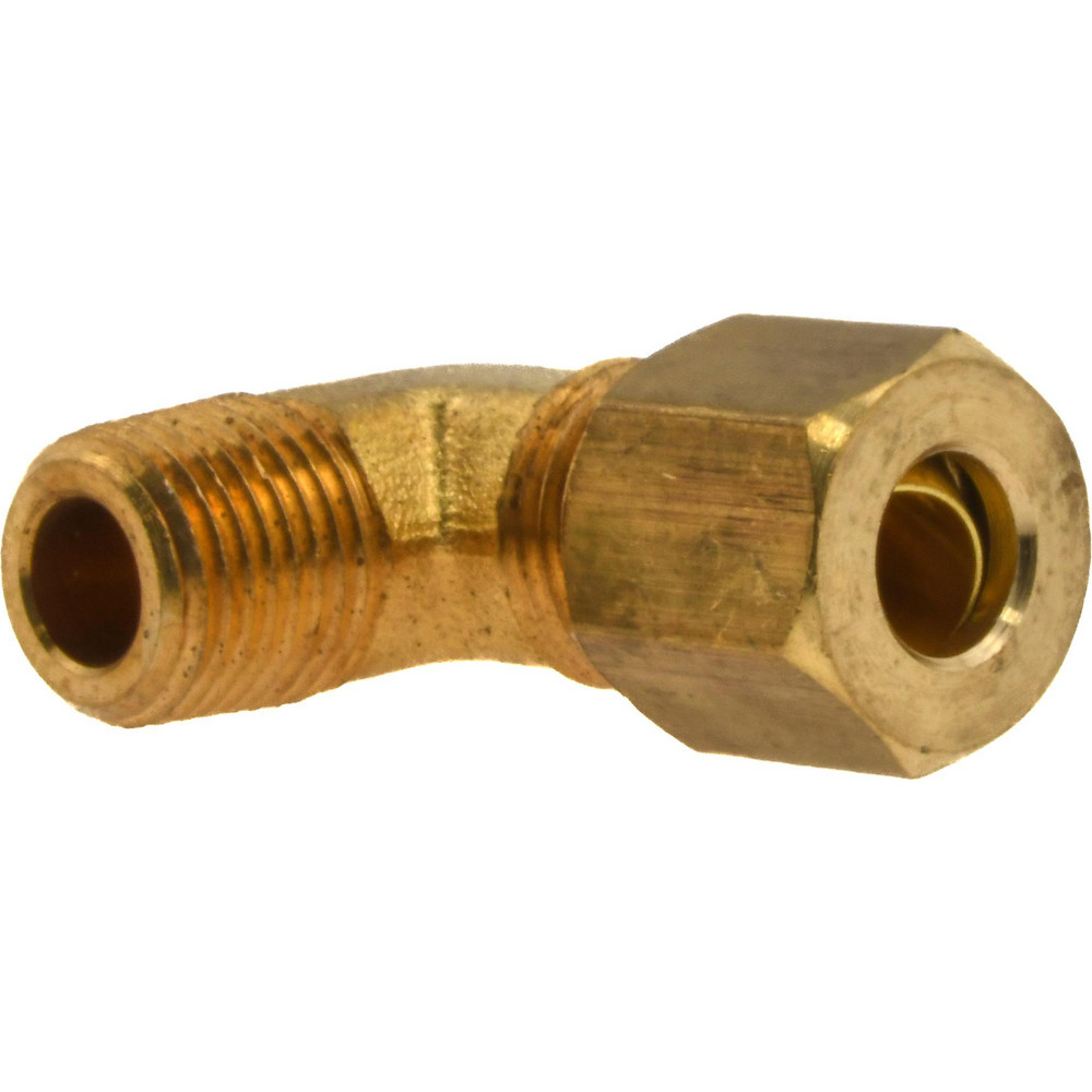 ANDERSON METALS Compression Tube Male Elbow: 1/4 x 1/8" Tube OD, Compression x MNPT - 750069-0402
