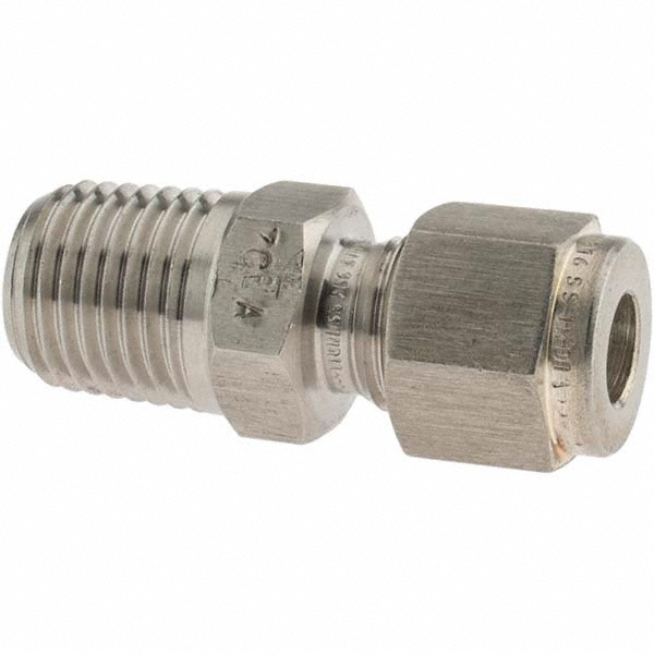 Brennan Compression Tube Connector: 3/8" Tube OD, NPT - KP4253