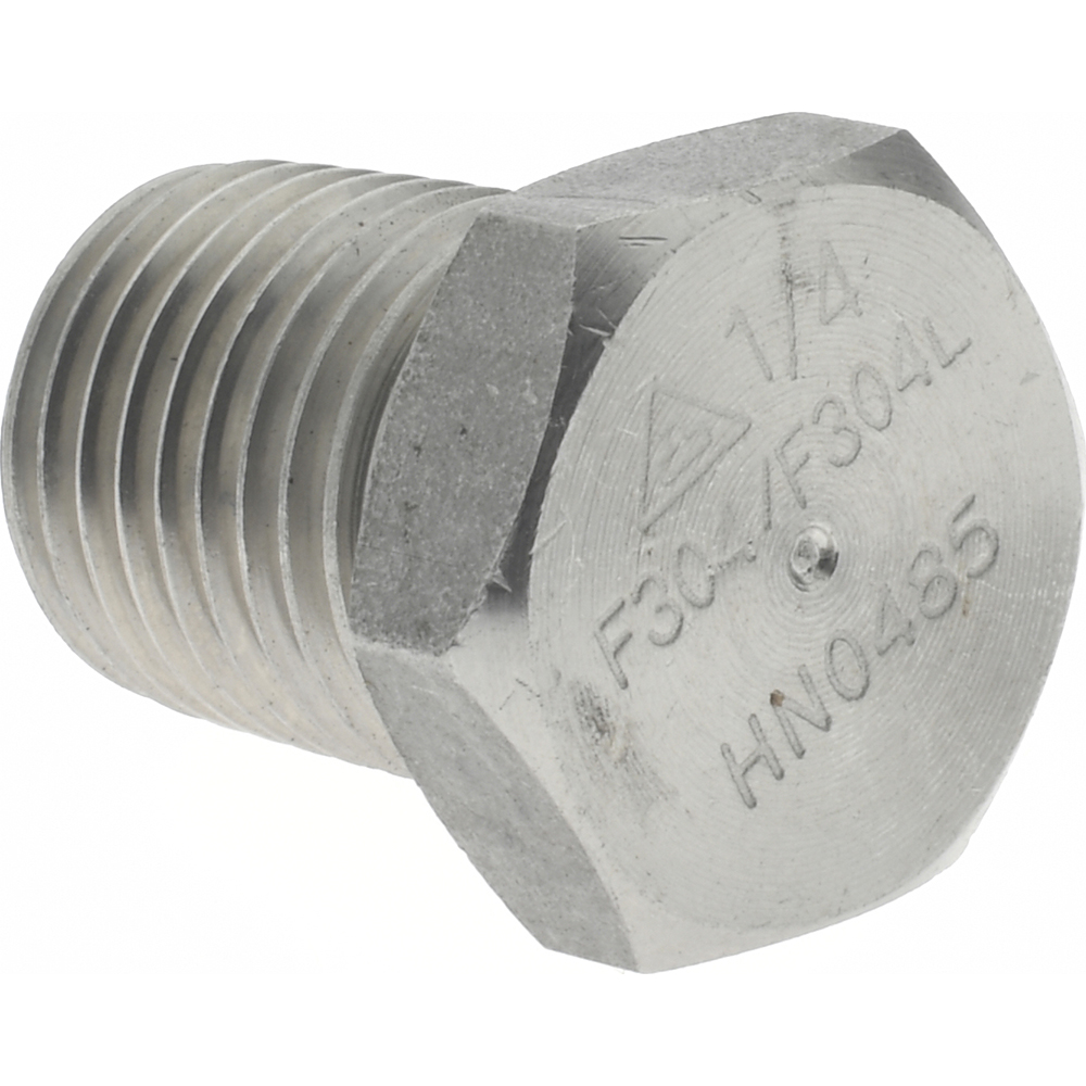 Merit Brass Pipe Hex Plug: 1/4", 304 & 304L Stainless Steel - 3417HD-04