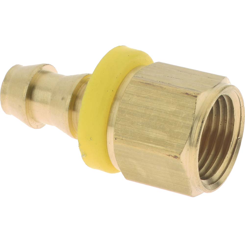 Value Collection Barbed Push-On Hose Female Connector: 9/16" UNF, Brass - 2754004230