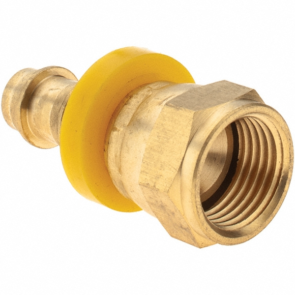 Value Collection Barbed Push-On Hose Female Connector: 9/16" UNF, Brass - 2754004230