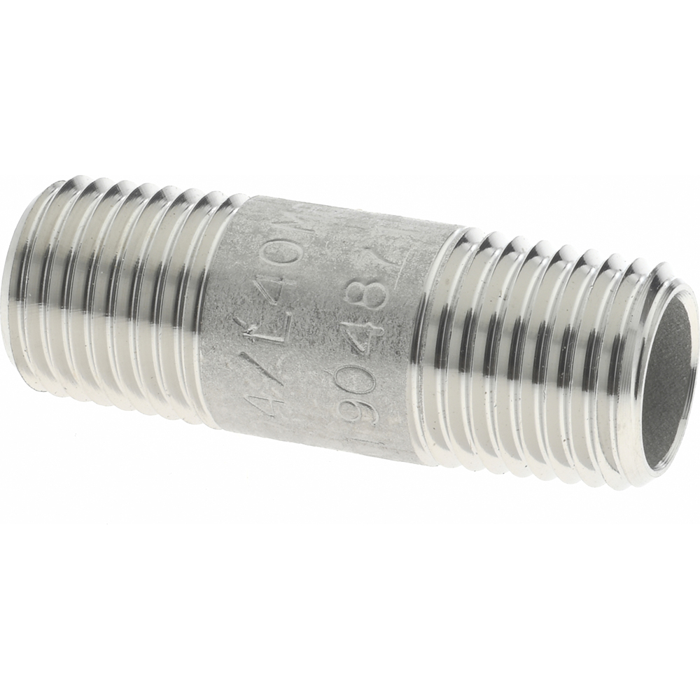 Value Collection Stainless Steel Pipe Nipple: 2" Pipe, Grade 316 & 316L - 6BN2*2